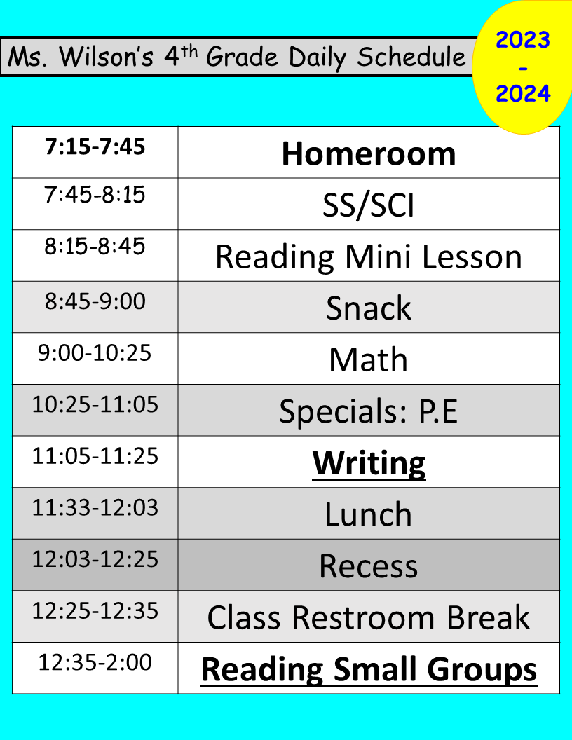 Schedule